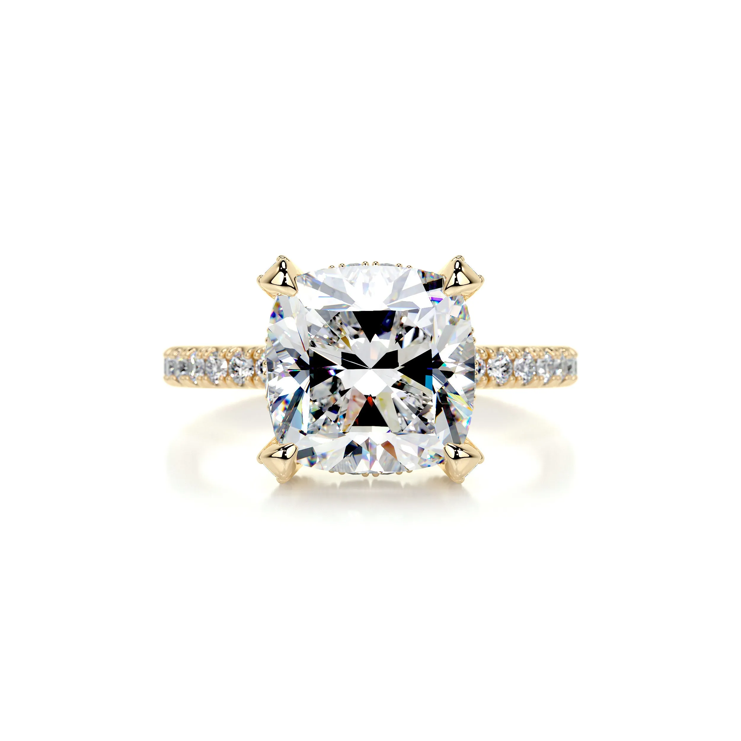 Quinn Moissanite & Diamonds Ring -18K Yellow Gold