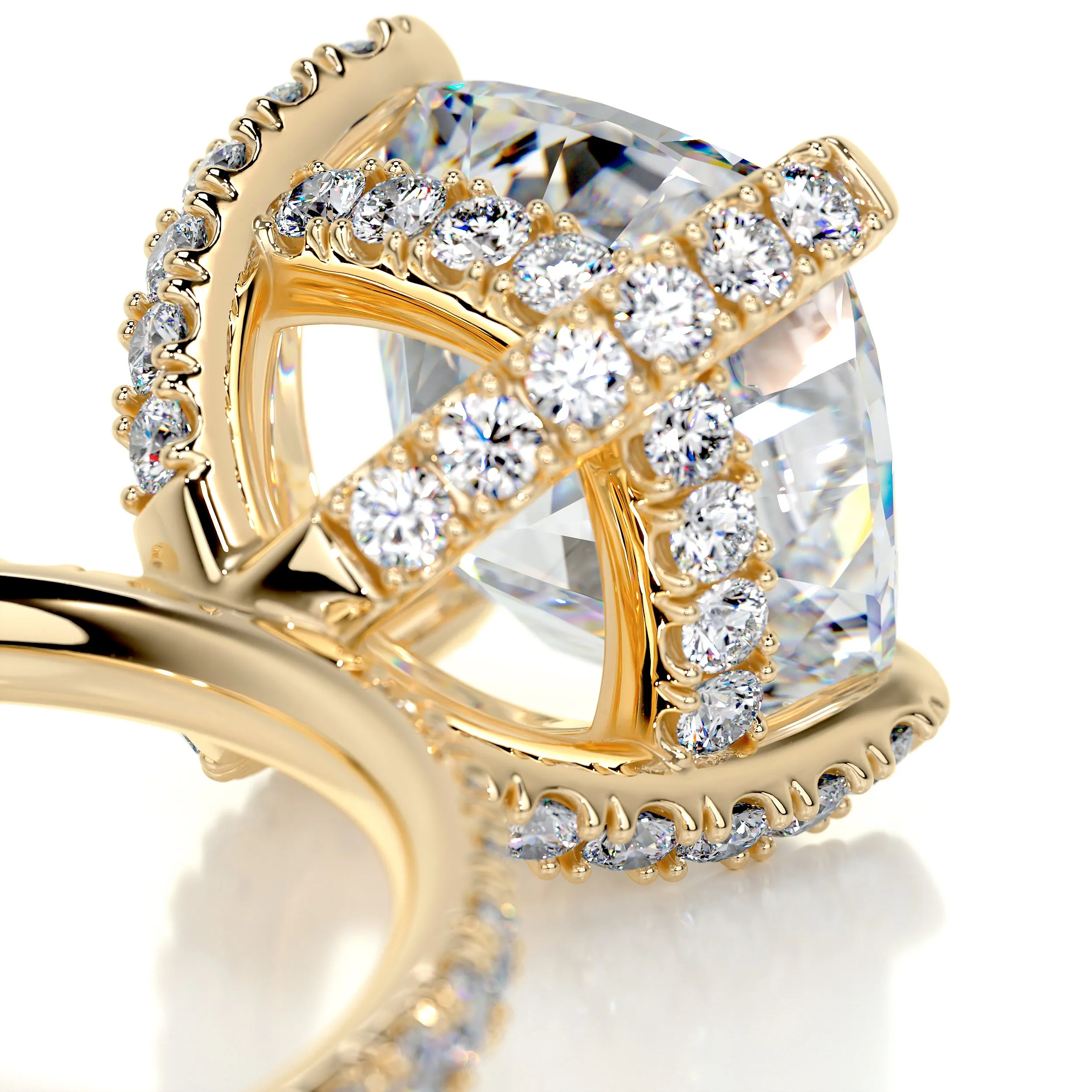 Quinn Moissanite & Diamonds Ring -18K Yellow Gold