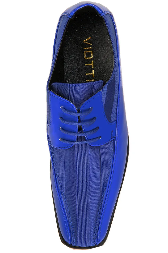 "179" Royal Blue Striped Tuxedo Shoes