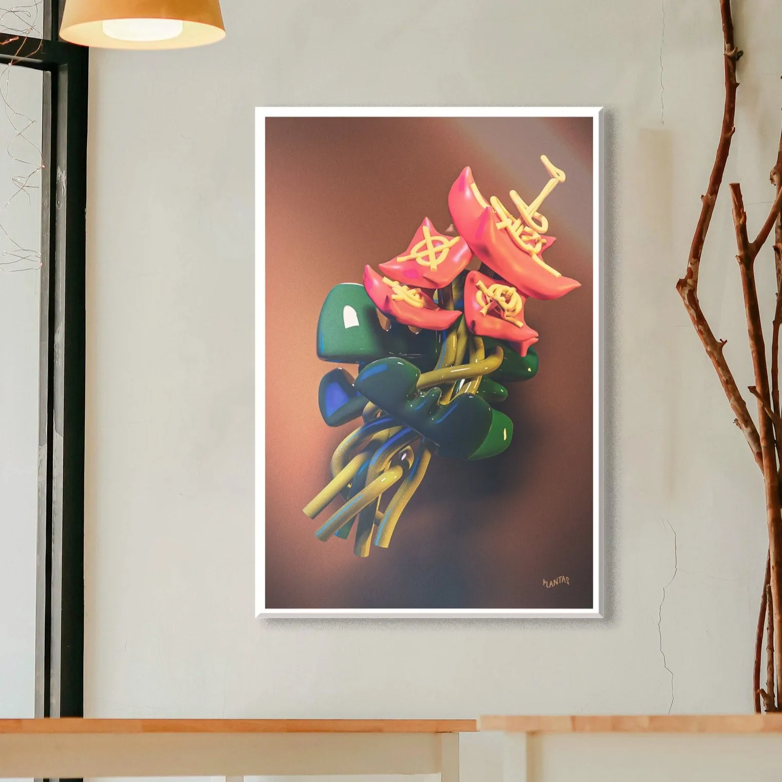 Red Bouquet 24x36 Framed Canvas