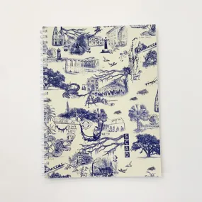 Savannah toile spiral notebook