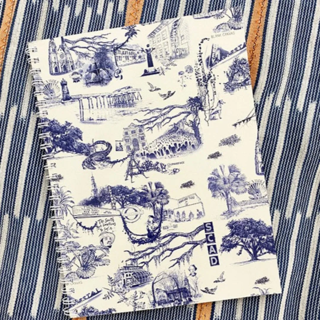 Savannah toile spiral notebook