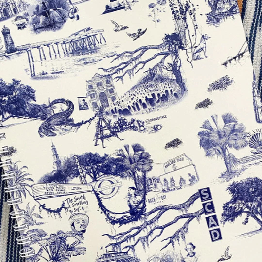 Savannah toile spiral notebook