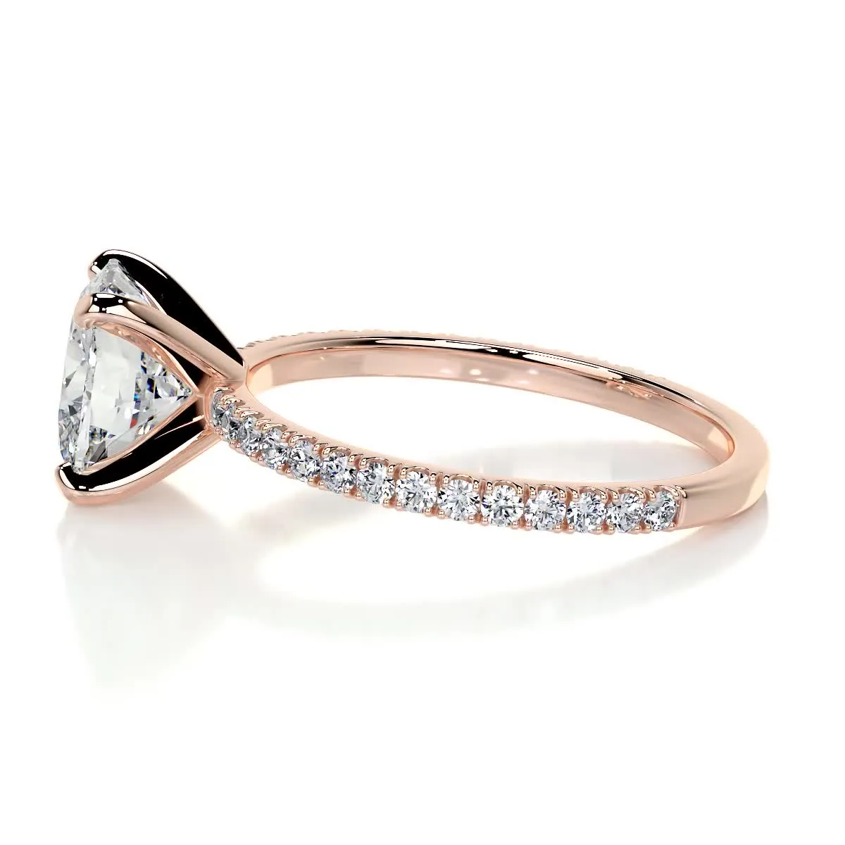 Stephanie Moissanite & Diamonds Ring   (2.8 Carat) -14K Rose Gold (RTS)