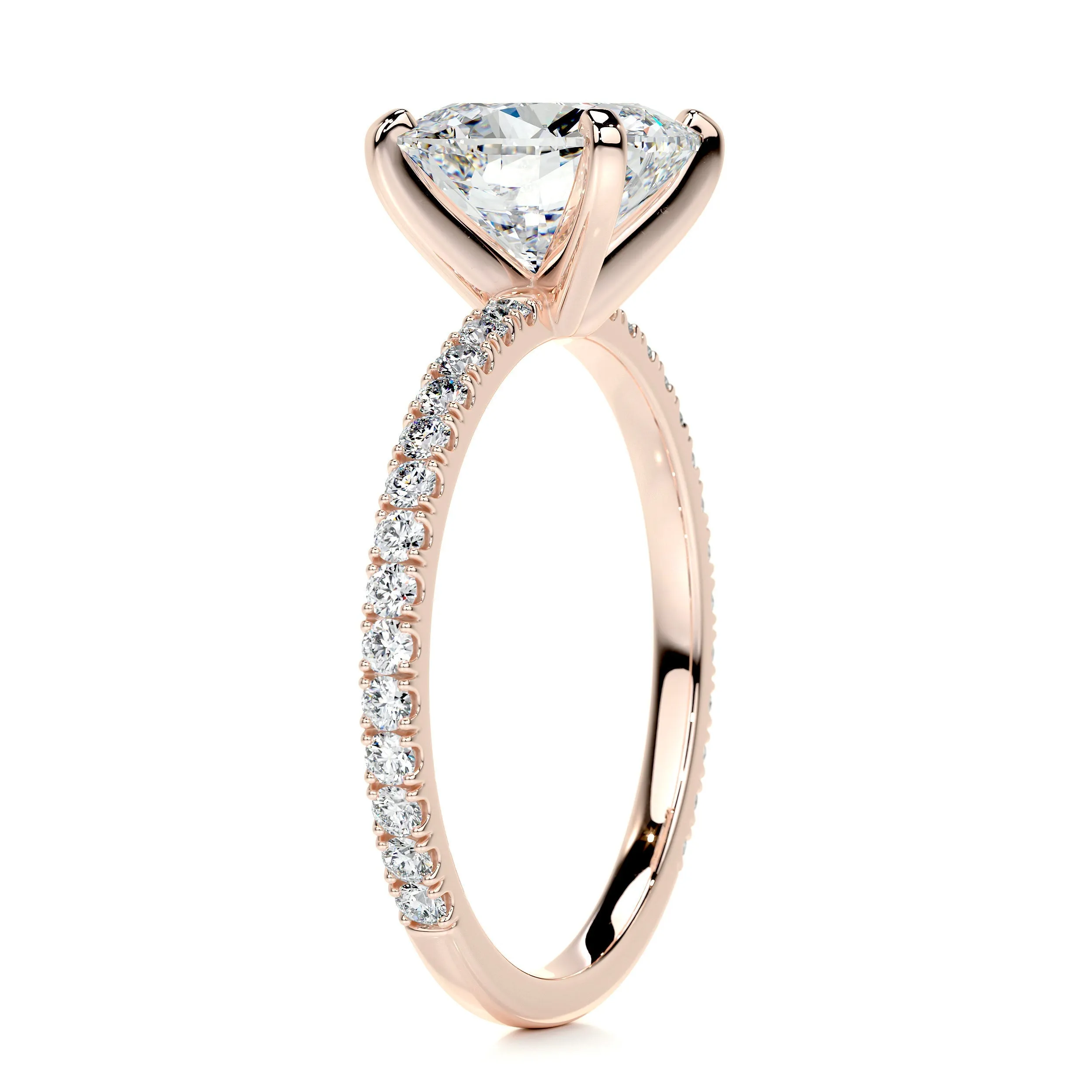 Stephanie Moissanite & Diamonds Ring   (2.8 Carat) -14K Rose Gold (RTS)