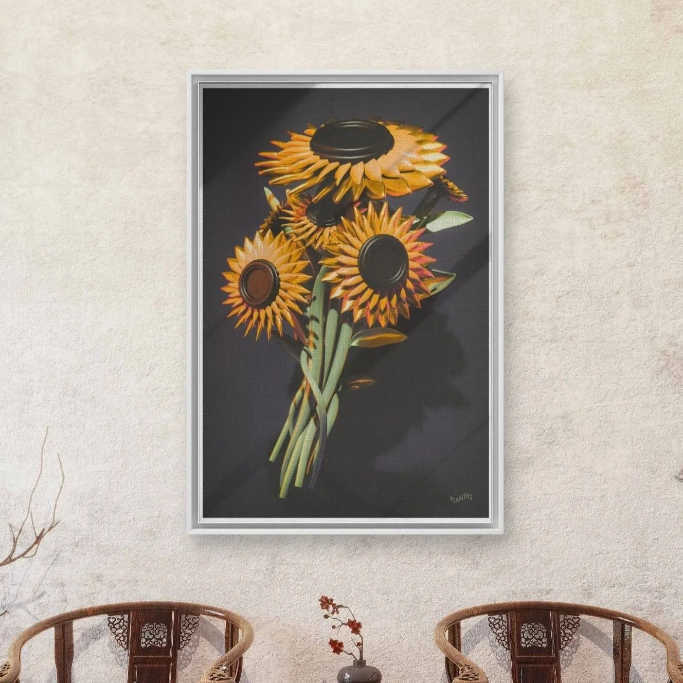 Sun flowers 24x36 Framed Canvas