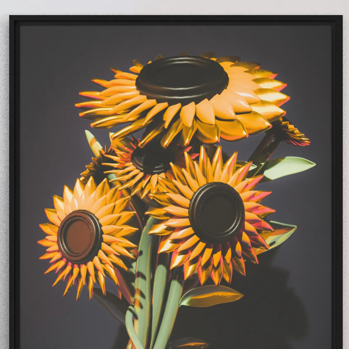 Sun flowers 24x36 Framed Canvas