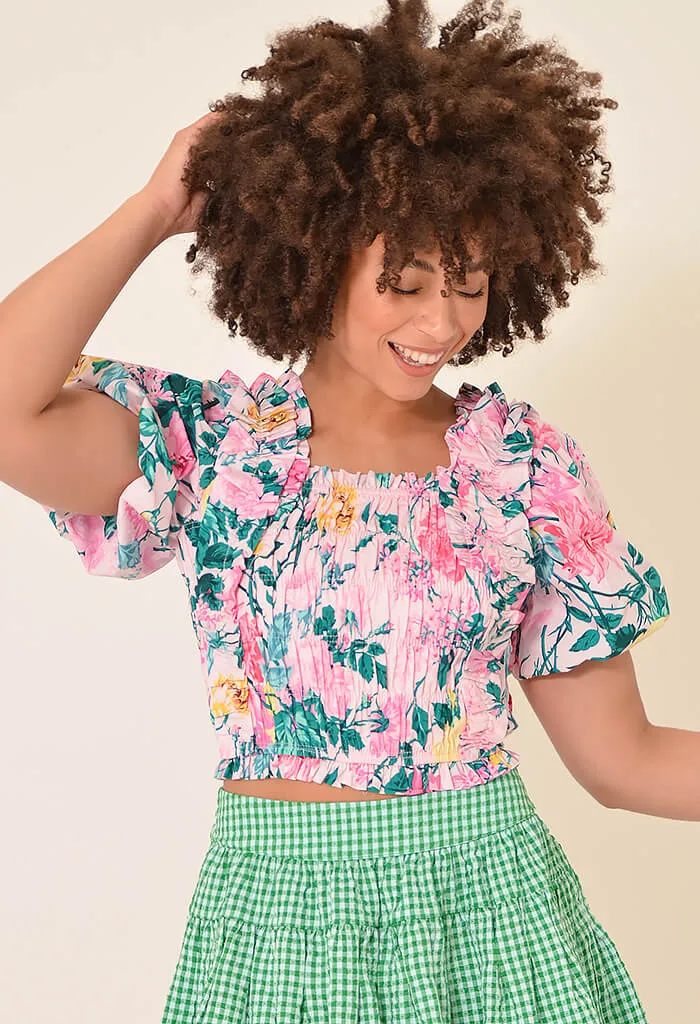 Tandy Puff Sleeve Top-Garden Club