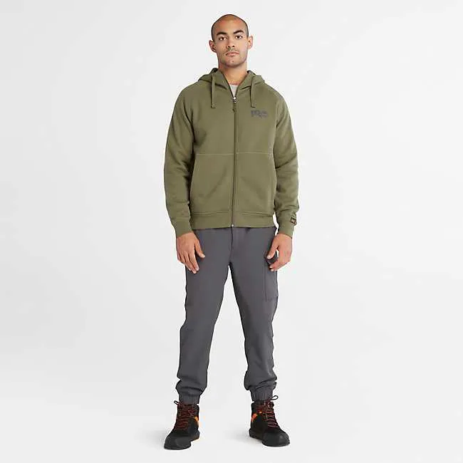 Timberland Pro Mens Hood Honor Sport Zip-Front Sweatshirt - Olive Green - Model TB0A64RNH08