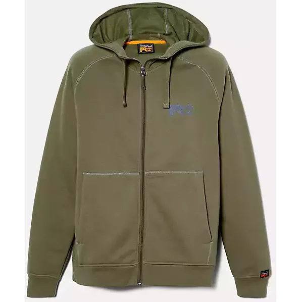 Timberland Pro Mens Hood Honor Sport Zip-Front Sweatshirt - Olive Green - Model TB0A64RNH08