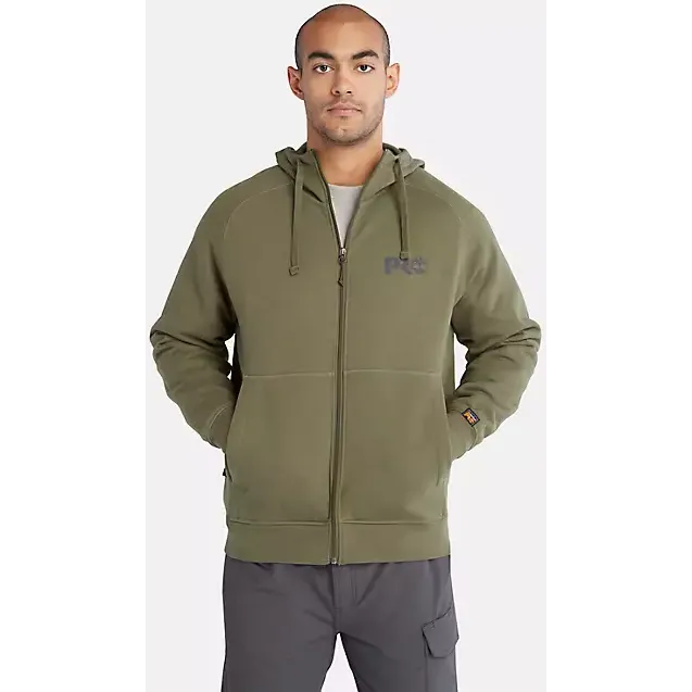 Timberland Pro Mens Hood Honor Sport Zip-Front Sweatshirt - Olive Green - Model TB0A64RNH08