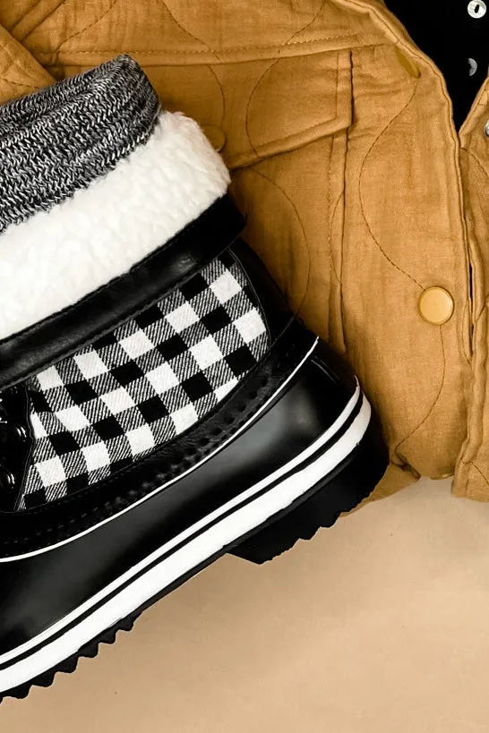 Toasty Toes- {Black & B&W Buffalo Plaid} Snow Boots