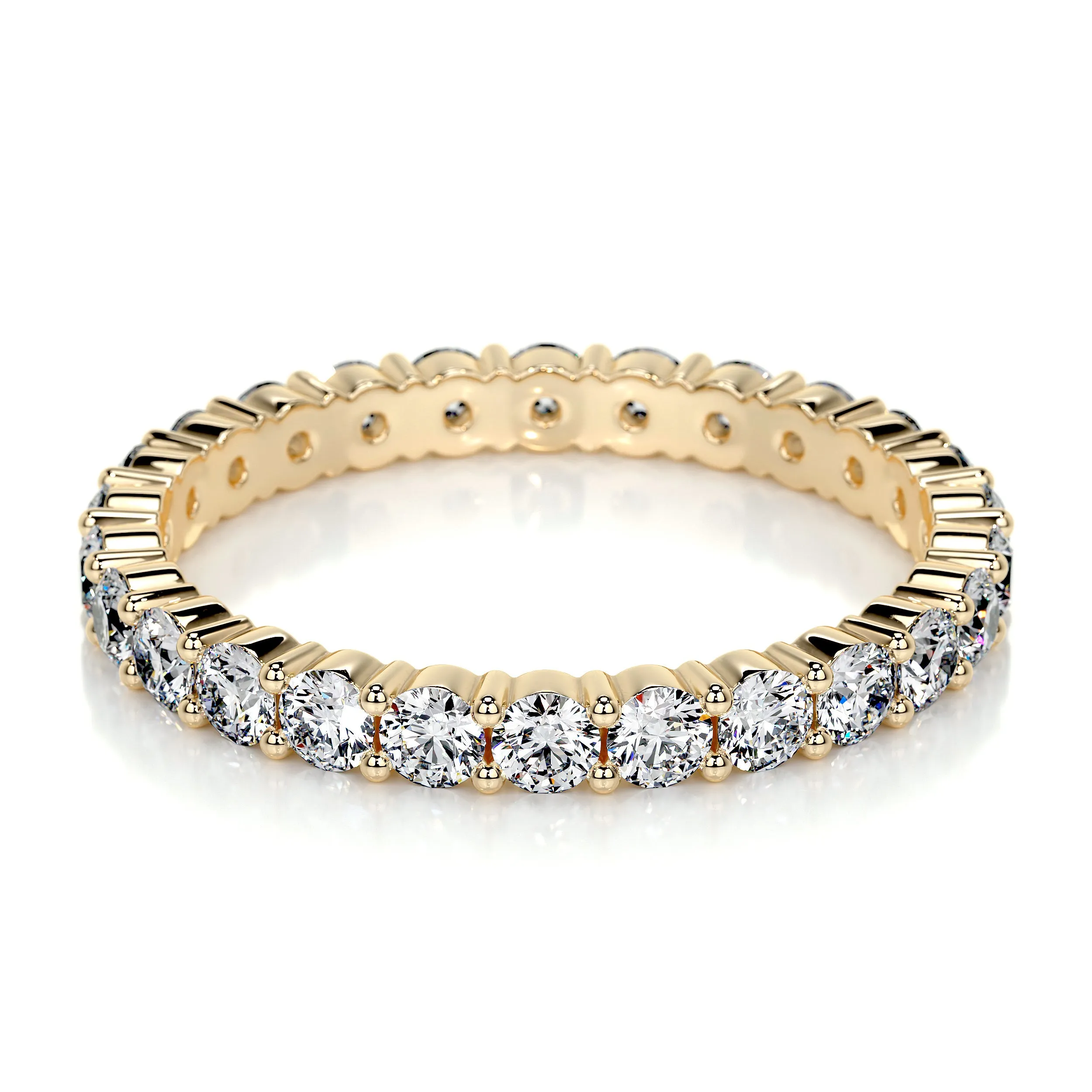 Trinity Lab Grown Eternity Wedding Ring   (0.9 Carat) -18K Yellow Gold