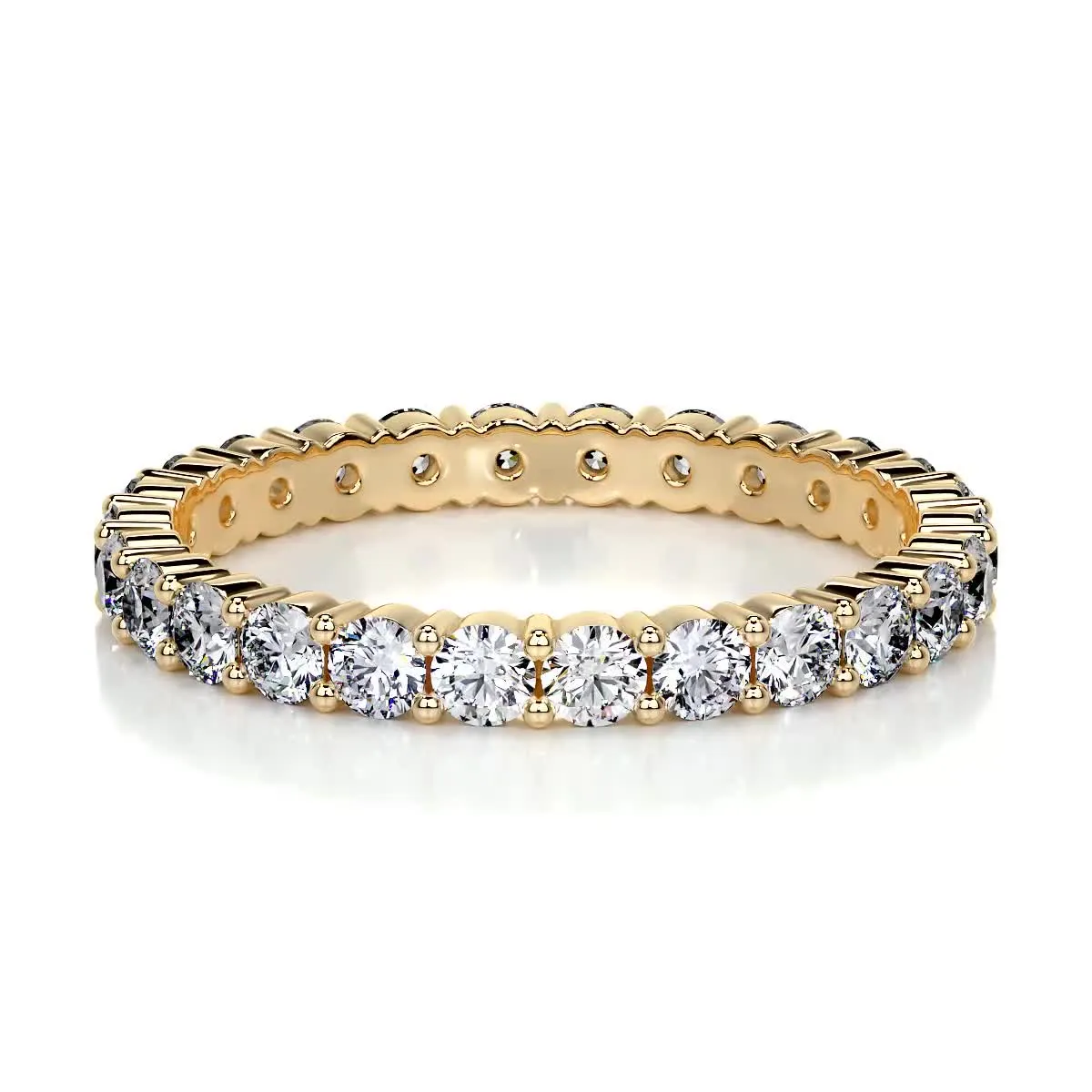 Trinity Lab Grown Eternity Wedding Ring   (0.9 Carat) -18K Yellow Gold