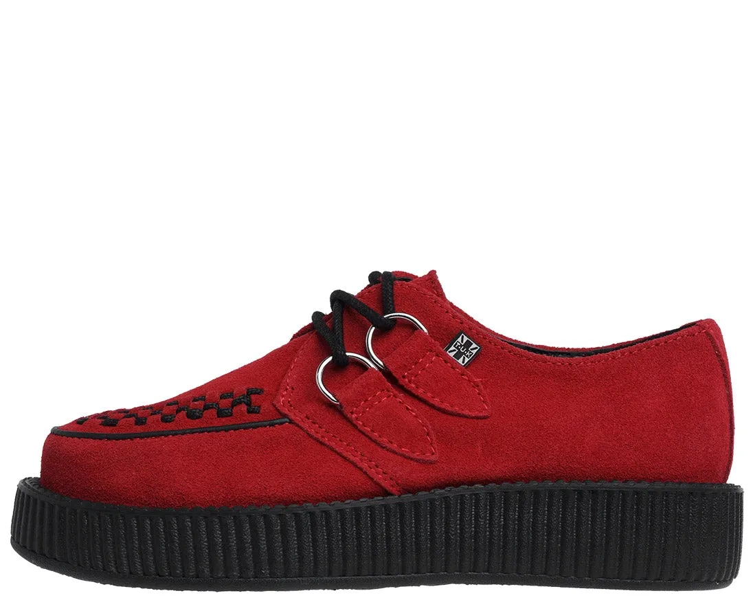 T.U.K RED SUEDE VIVA LOW CREEPER