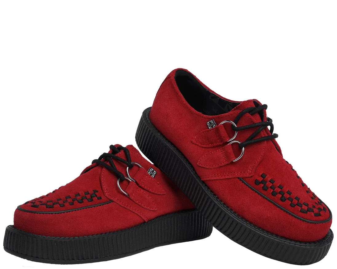 T.U.K RED SUEDE VIVA LOW CREEPER