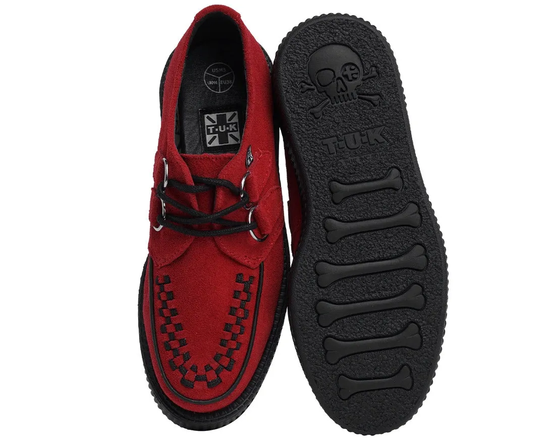 T.U.K RED SUEDE VIVA LOW CREEPER