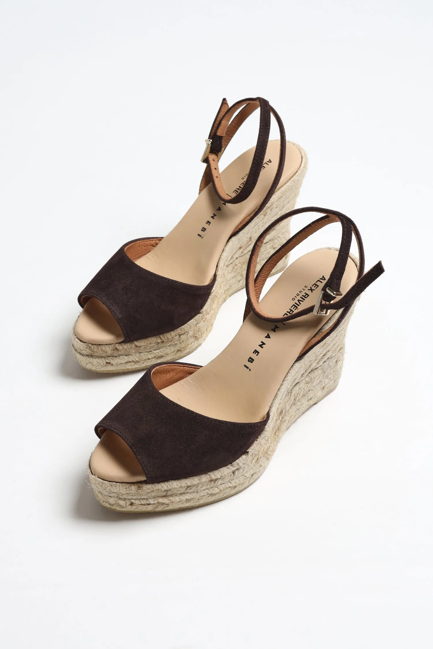 Wedges Viky Suede in Chocolate