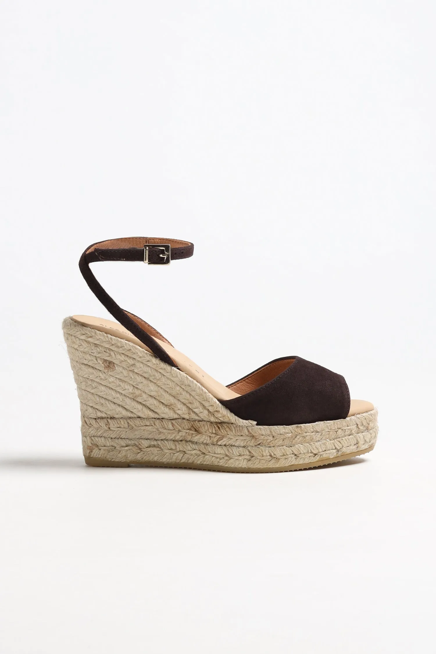 Wedges Viky Suede in Chocolate