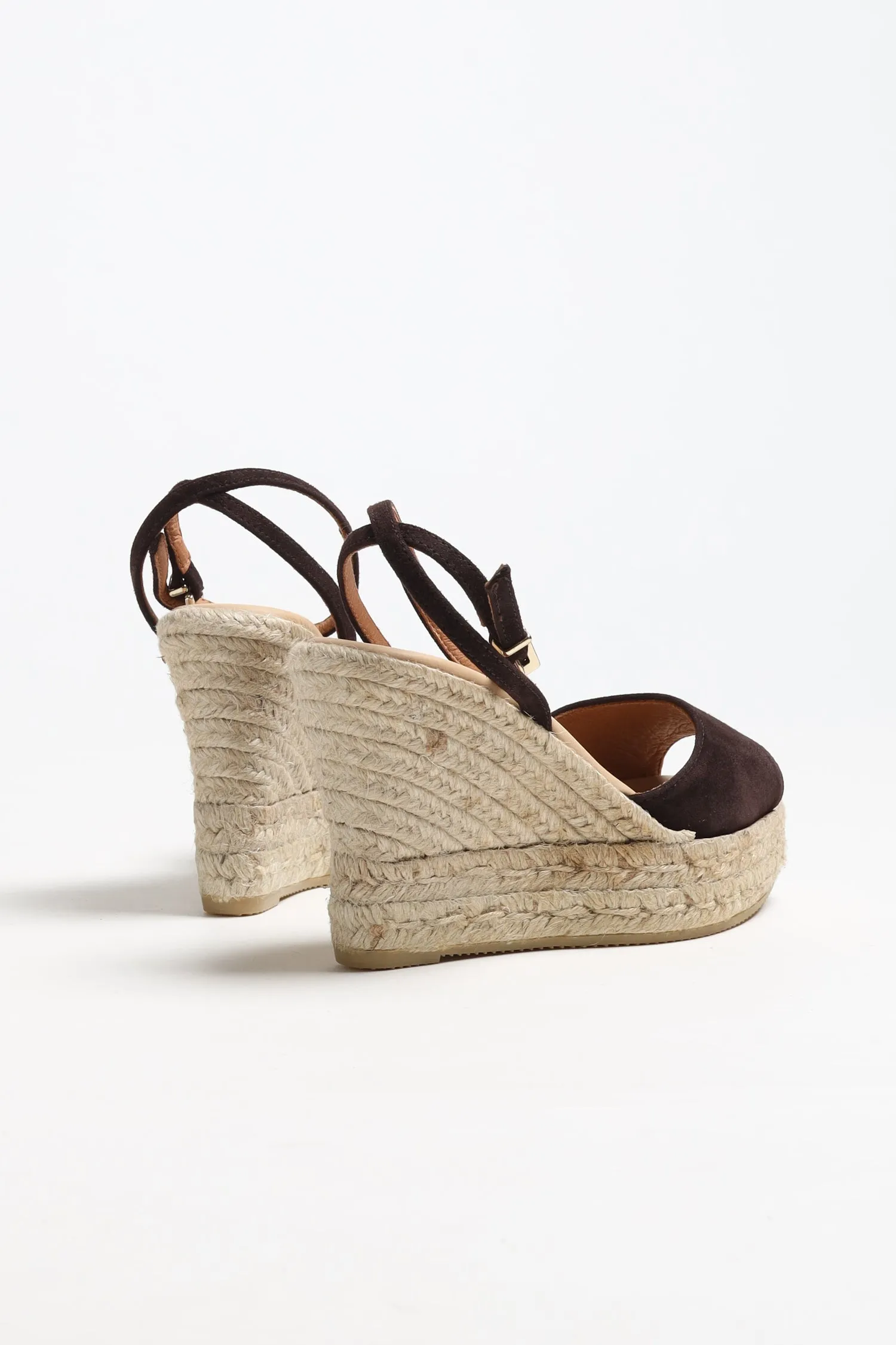 Wedges Viky Suede in Chocolate